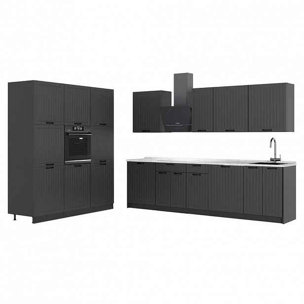 Vicco KUCHYŇSKÝ KOUT Fame-Line, Tmavě šedá/Antracit, 460 cm, PD Mramor