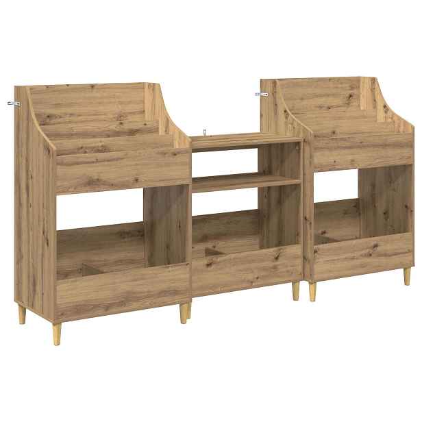 vidaXL Sada mediálních polic 3 ks Dub artisan 212 x 46 x 112 cm