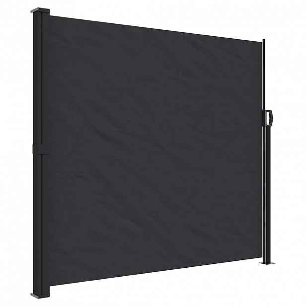 vidaXL Zatahovací boční markýza černá 180 x 500 cm
