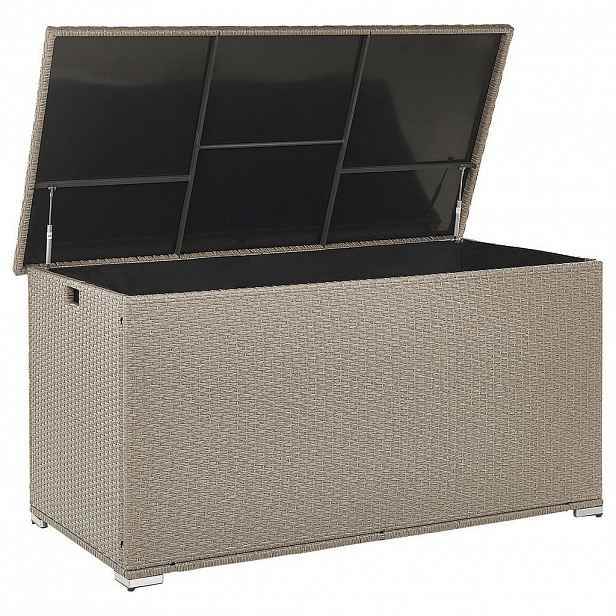 Beliani ÚLOŽNÝ BOX NA POLSTROVÁNÍ Ratan taupe 155/75 cm Modena