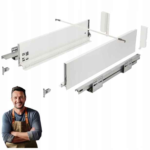 Gtv Axis Pro 450mm Šuplík s otevíráním zatlačením, střední bílá H-116