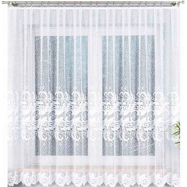 Iwona vzor 049312 vel 400x180cm žakárová záclona , rovná (s lemem)