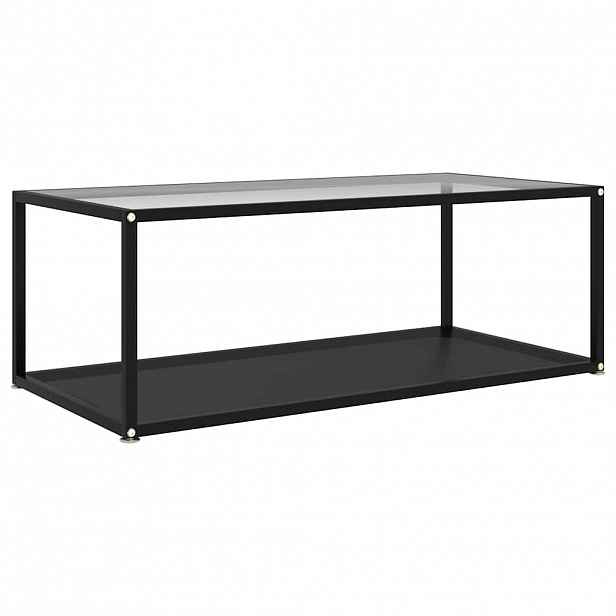 vidaXL Konferenční stolek průhledný a černý 100x50x35 cm tvrzené sklo