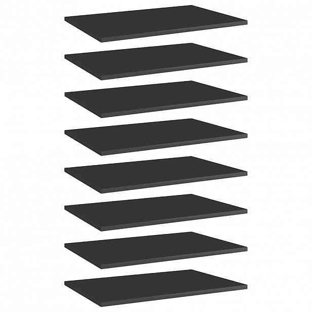 vidaXL Přídavné police 8 ks černé vysoký lesk 60x40x1,5 cm dřevotříska