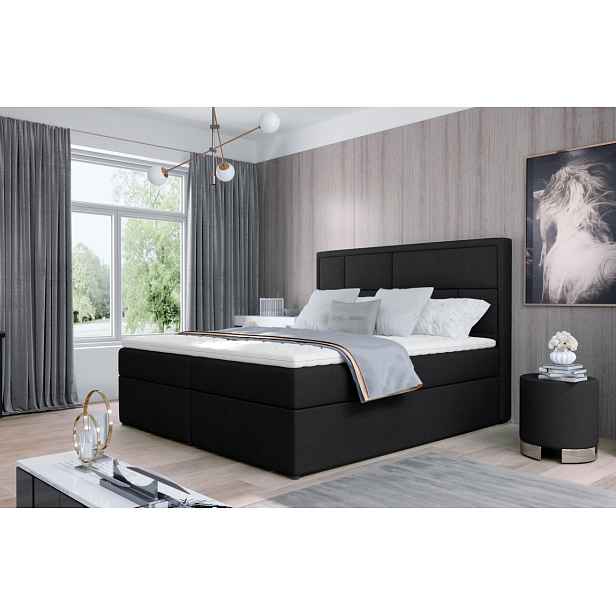 Boxspring BARBARIO 24 160x200, černá látka
