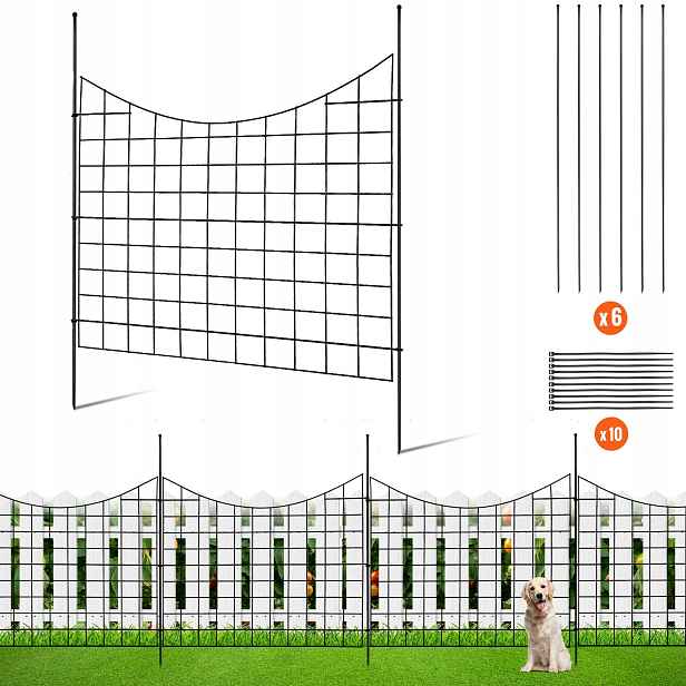 Zahradní plot ocel černý 5 kusů 75 cm 93 cm silný sada Premium