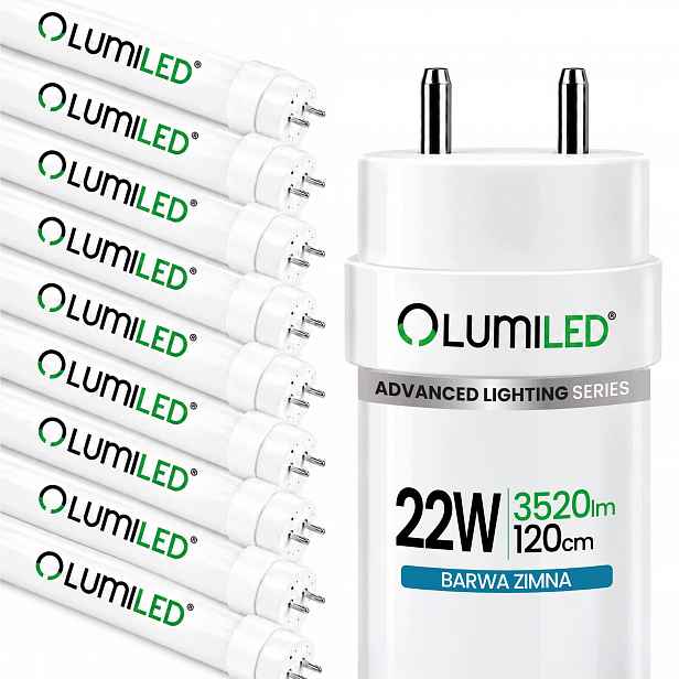 10x Led žárovka G13 T8 120 cm 22W 3520lm 6500K Pro Hermetické Svítidla
