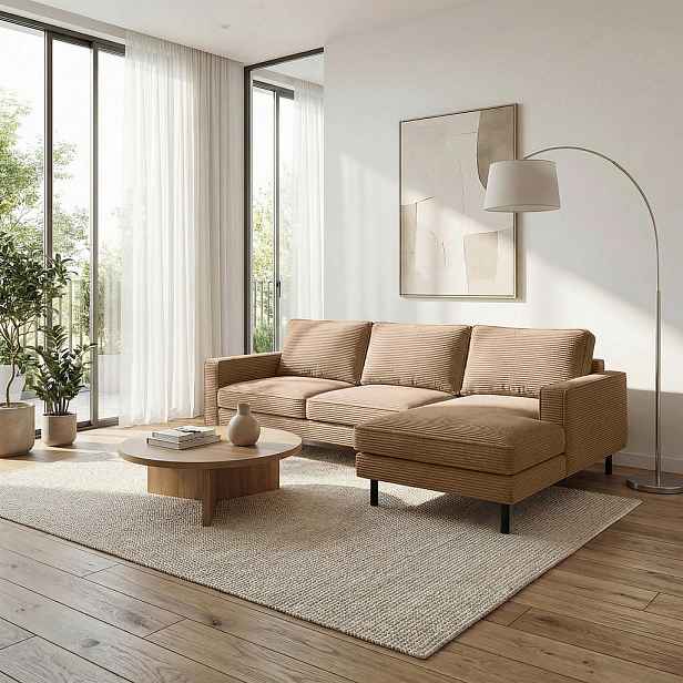 Livetastic ROHOVÁ SEDAČKA, textil, světle hnědá