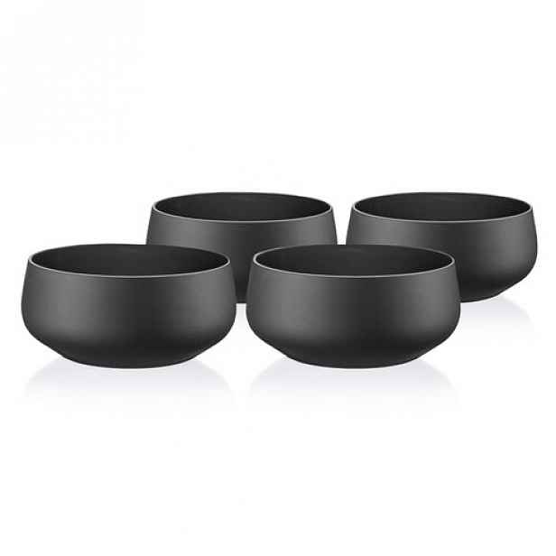 Crystalex 4dílná sada misek Mini Bowls Black, 95 ml
