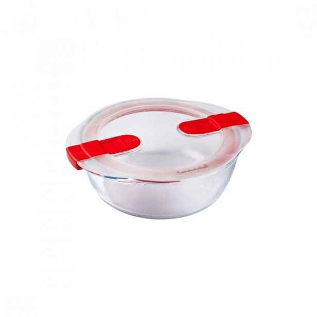 Kulatá nádoba na jídlo s víkem, tepelně odolné sklo, 18 cm/1L - PYREX