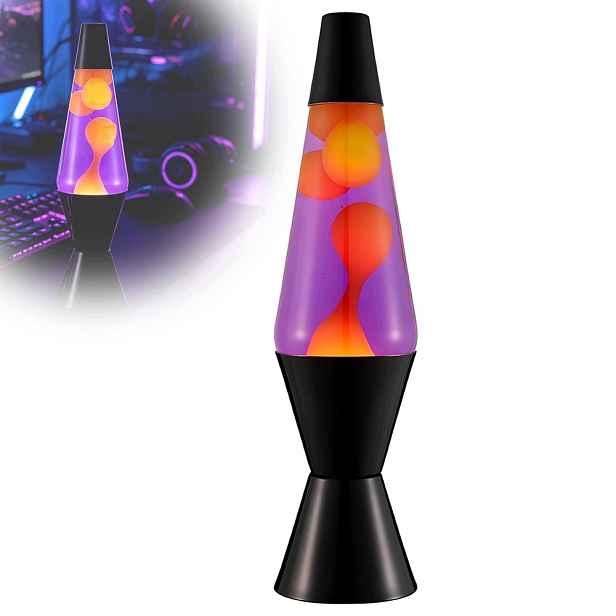 Lava Pohyblivá Lampa Fialová Kapalina Pohyblivá Kapalina Černá Základna 14 Palců