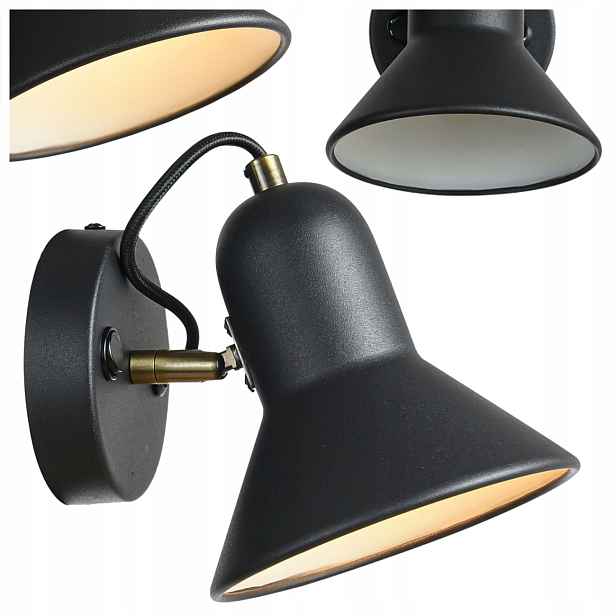 Nástěnné Svítidlo Astama Light Prestige, Vypínač Černý, Pohyblivý, E27