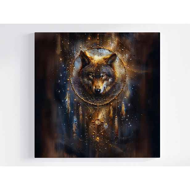 Obraz Na Plátně Canvas Vlk Lapač Snů Mystická Magie Dekorace 50x50