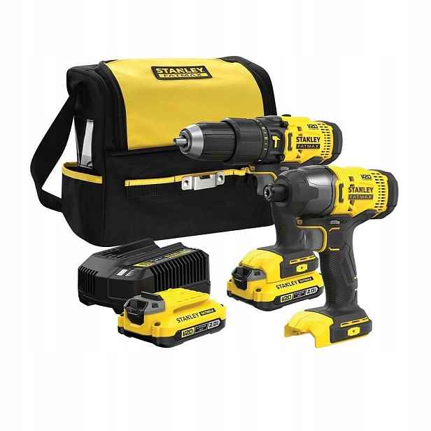 Sada Stanley V20 SFMCK465D2S aku vrtačka 18V příklepový šroubovák