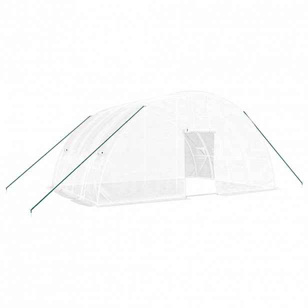vidaXL Skleník s ocelovým rámem bílý 24 m² 6x4x2,85 m