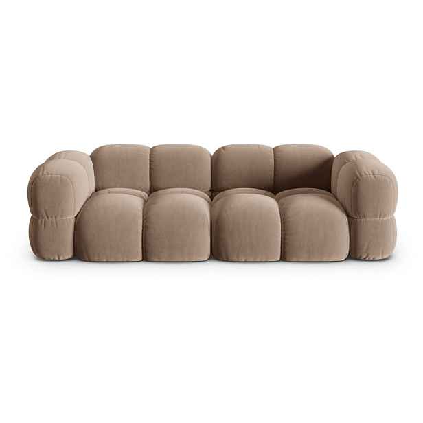 Hnědá sametová pohovka 250 cm Loretto – Cosmopolitan Design
