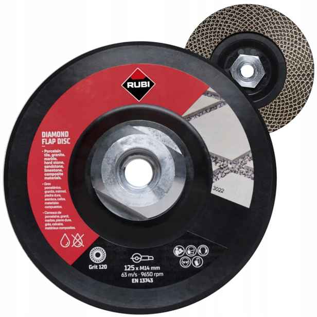 Kotouč Diamantový Pružný Flap Disc 100/120 125 MM Střední 32938 Rubi
