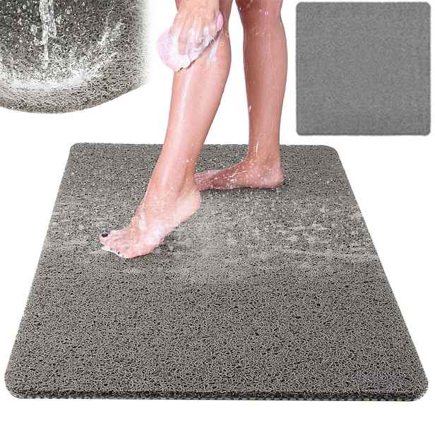 Šedá Prostiskluzová Podložka pod sprchu 80 x 80 cm z Pvc bez přísavek