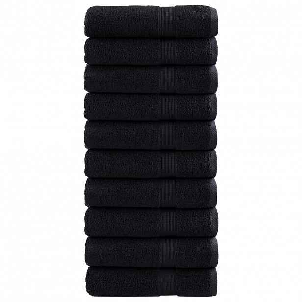 vidaXL Prémiové osušky SOLUND 10 ks černé 100x150 cm 600 g/m²