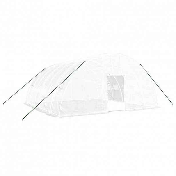 vidaXL Skleník s ocelovým rámem bílý 36 m² 6 x 6 x 2,85 m