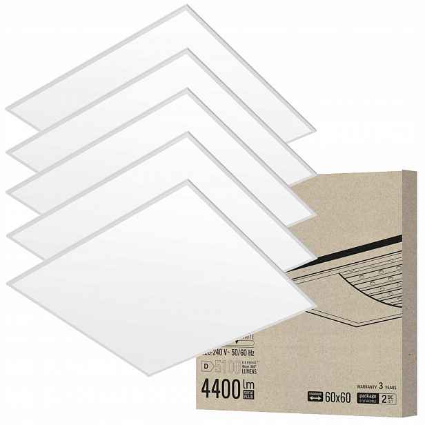 5x Led panel Stropní Svítidlo Zapuštěný Čtvercový 60x60 40W 5100lm 4000K Nebliká