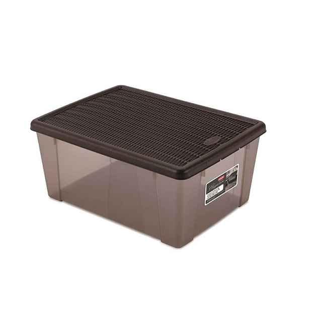 box 15,0l+víko 39x29x17cm hnědý ELEGANCE-XL