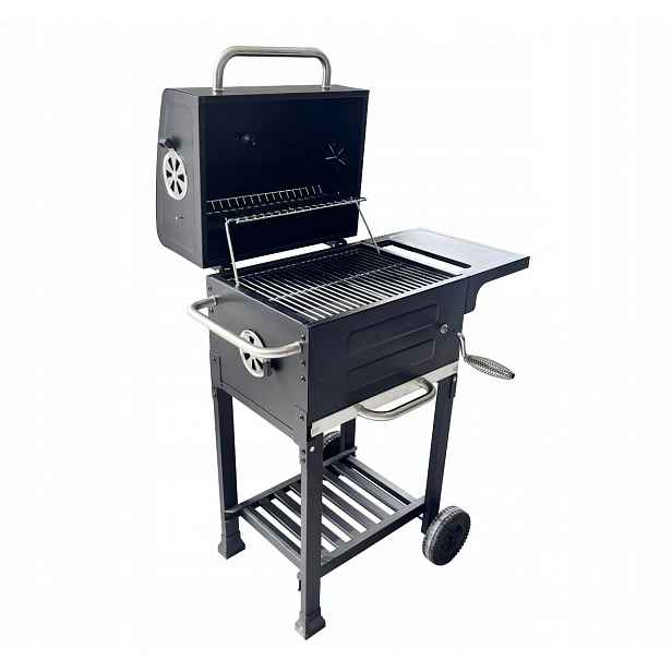 Grill Uhlíkový Zahradní Popelník Dvojitý Rošt Víko pevné na kolečkách