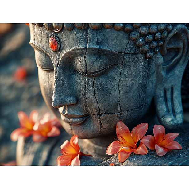 Plakát Socha Tvář Buddha Buddhismus Náboženství Zen 100x75