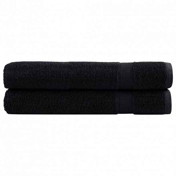 vidaXL Premium ručníky SOLUND 2 ks černé 80 x 200 cm 600 g/m²