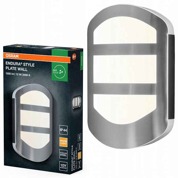 Zahradní nástěnné svítidlo Venkovní fasádní Led lampa 12W 3000K hliník IP44