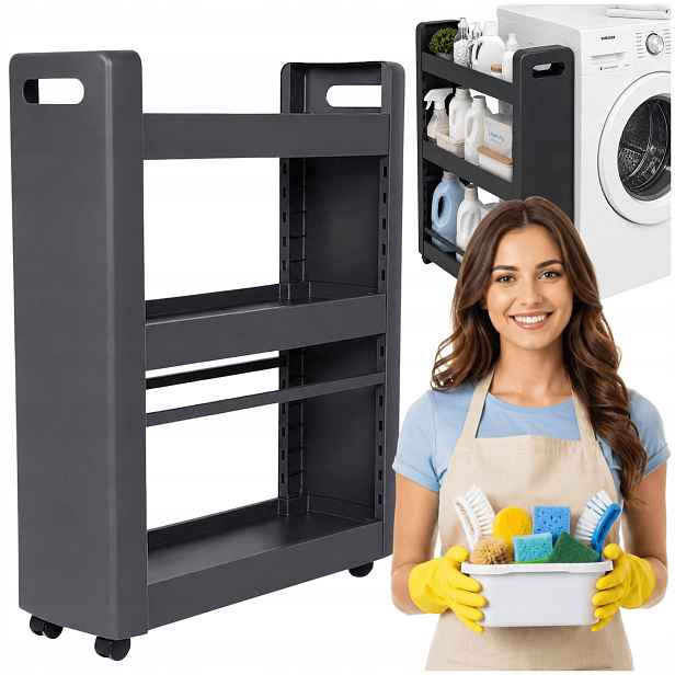 Mobilní Skříňka Organizace Prostoru Kuchyně Koupelny Kolečka 60x22x79 Cm