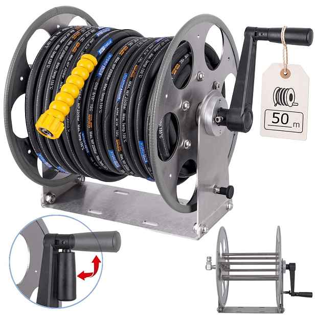 Nerezový buben hadice 50 m DN8 pro myčku Karcher Hd Hds Kranzle M22 Inox 250B