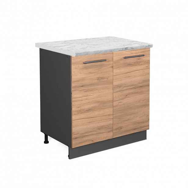 Vicco SPODNÍ SKŘÍŇKA KUCHYŇSKÉ LINKY Fame-Line, Zlatý mocný dub/Antracit, 80 cm pracovná doska Mramor