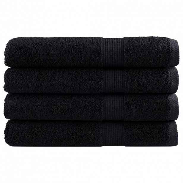 vidaXL Premium ručníky SOLUND 4 ks černé 80 x 200 cm 600 g/m²