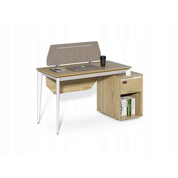 Kancelářský stůl se skříňkou Houseland Profit Max 03 1607 dub/bílý