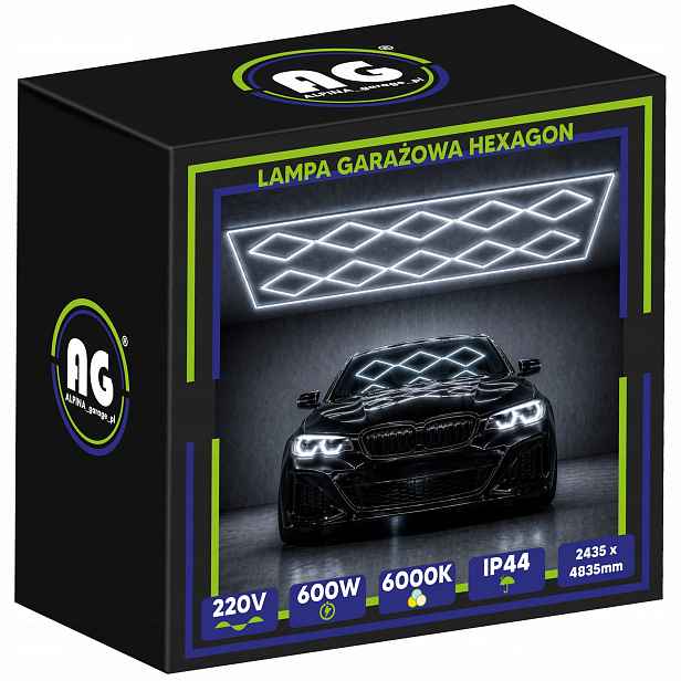 Led lampa Hexagon Stropní panel pro garáž dílnu 600W 6500K 484x244cm