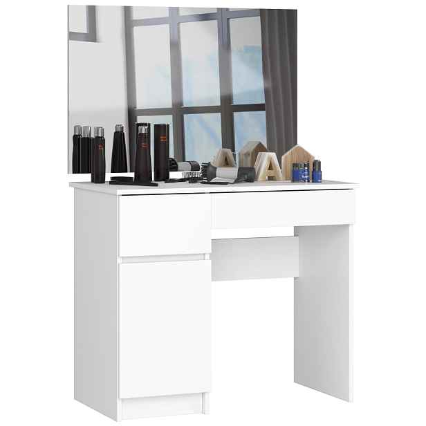 Toaletní Stolek kosmetický 90 cm bílý levý P-2/SL 90x60 Akd
