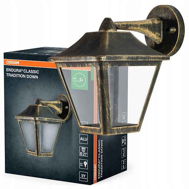 Zahradní nástěnné svítidlo Fasádní lampa Venkovní lampa E27 IP44 Osram