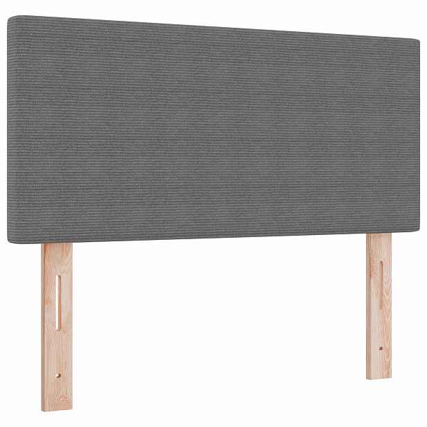 vidaXL LED hlavová deska s LED pásky Světle šedá 90 cm Žebrovaná látka