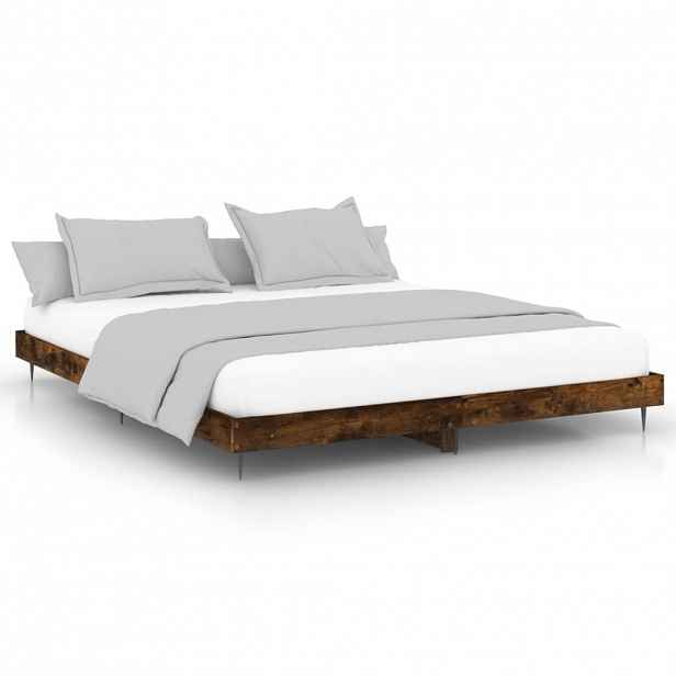 vidaXL Rám postele bez matrace kouřový dub 120x200 cm kompozitní dřevo