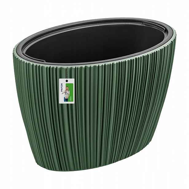 Květináč Oro Oval DBOE600-2411U Zelená pinia dekorativní ryhovaná