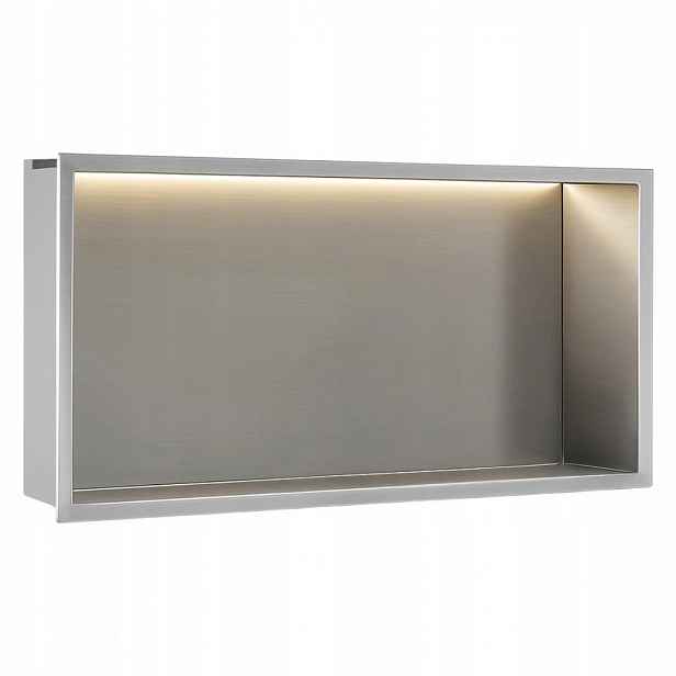 Półka wnękowa Rea Led stal szczotkowana 60/30/10
