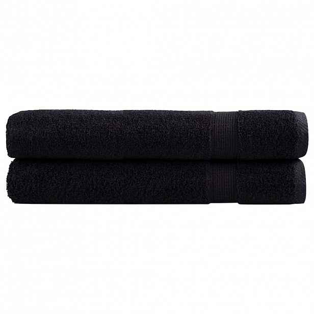 vidaXL Premium ručníky SOLUND 2 ks černé 100 x 200 cm 600 g/m²