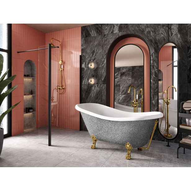 BESCO Olsen Spa  OTYLIA VANMER160WG2 - Volně stojící vana OTYLIA Glam - stříbrná