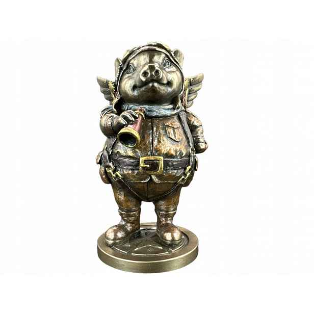 Figurka Socha Soška Steampunk Prase Pilot Veronese WU77522A4 dárek