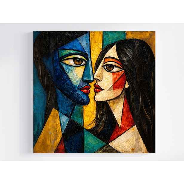 Obraz Na Plátně Canvas Abstrakce Kubismus Pár Žena Muž 50x50