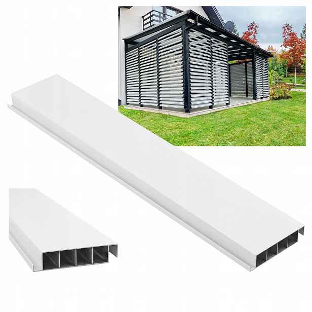 Pohyblivá Prkna Pro Žaluzie Shutters Panel Altán Terasa Pergola Bílá 150 CM
