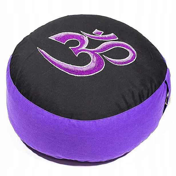 Polštář pro meditaci Ohm černo fialový 33x13 cm