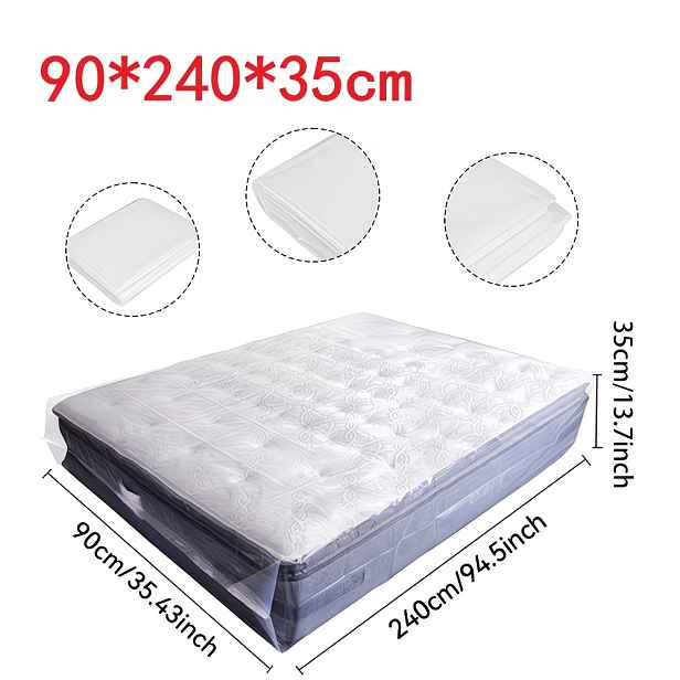 TEMU Odolný Plastový Sáček na Matraci, Tloušťka 0.08 mm, Průhledný Materiál PE, Dostupné ve Velikostech 47.24x94.49 Palců / 70.87x94.49 Stop, Ideální