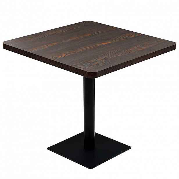 vidaXL Bistro stůl MDF a ocel čtvercový 80 x 80 x 75 cm